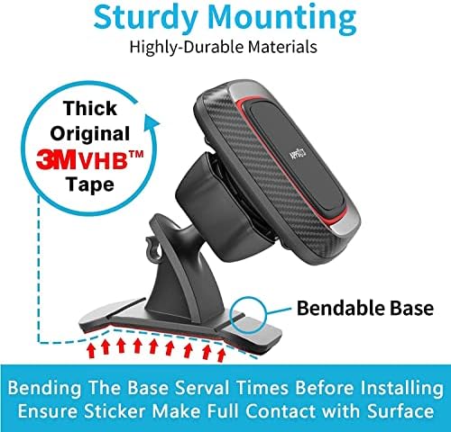 Dual Pack Magnetic Car Phone Holder – APPS2 Super Strong Adhesive Dashboard Mount for i Phone & Samsung – Ultimate Stability & Seamless Connectivity for Safe Driving – Effortless Installation & Enhanced Compatibility for All Smartphones – Designed for Modern Drivers