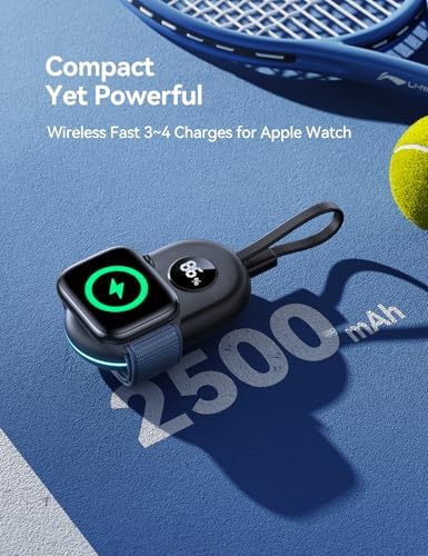 JOYROOM 2500 m Ah Magnetic Power Bank for Apple Watch – Ultra-Compact Travel Charger with Fast Charging for Series 9/8/7/6/SE/5/4/3/2/Nike/Ultra/Ultra 2 – Perfect On-the-Go Solution for Active Users and Adventurers