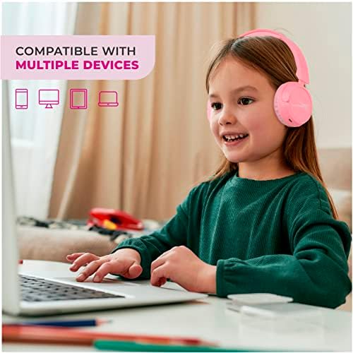 Altec Lansing Kids Over-Ear Headphones with Volume Limiting Technology – Safe and Cozy Audio Companion for Ages 6-9, Perfect for Online Learning and Device Compatibility in Vibrant Blue for Enhanced Focus and Fun