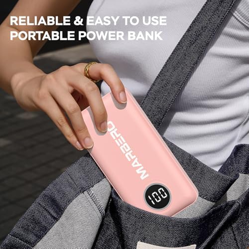 Ultra-Slim 10000 m Ah Portable Power Bank – MARBERO V18 High-Speed USB-C Charger for Multi-Device Charging – Lightweight, Durable Battery Pack for Samsung, Google, and Android Phones – Fast Charge Technology Ensures All-Day Power on-the-Go
