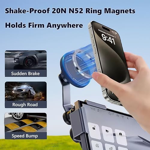 Upgrade Your Mini Cooper with the Persevere Car Phone Holder: Wireless Auto-Open/Close Charging for Circular Displays, Perfect Fit for 4-6.9” Smartphones, Enhanced Compatibility with F65, F66, J01, J05, F01 Models, Effortless Access and Fast Charging for Safe Navigation