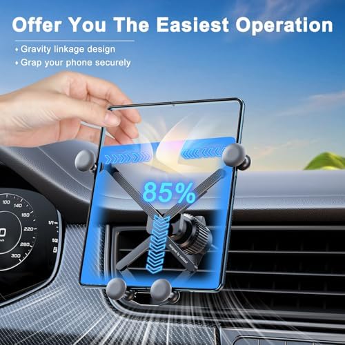 Z Fold 5 Gravity Car Mount – Versatile Dual-Form Phone Holder for Samsung Galaxy Fold Series, Google Pixel, and i Phone 16 with Thick Case Compatibility – Enhanced Stability for Safe Navigation and Hands-Free Convenience