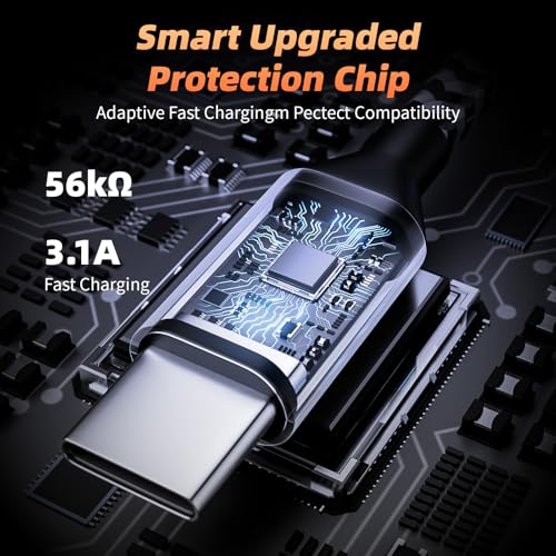 10 FT USB to USB C Fast Charging Cables – 3-Pack of Durable Type C to USB A Charger Cords for i Phone 16/15, i Pad, Galaxy S25/S24/S23/S22 – Enhanced 3.1 A Speed & Long Reach for Ultimate Convenience and Compatibility