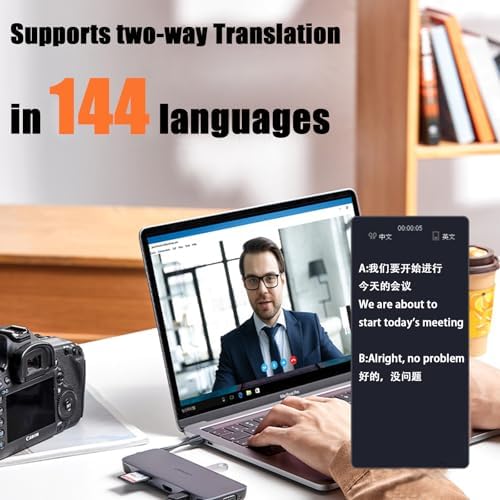 YYK Q10 Black Clip-On Translation Earbuds – Effortless Real-Time Multilingual Communication with Wireless Convenience, HD Music Streaming, Noise Cancellation, and Long Battery Life for Travel and Business Excellence