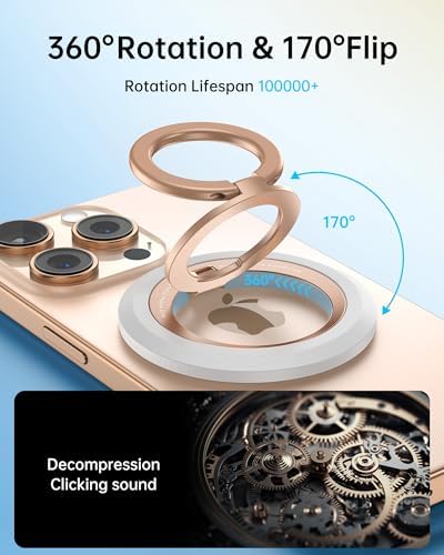 Syncwire Magnetic Phone Ring Holder – Titanium Alloy Kickstand for i Phone 12-16 Pro Max & Compatible Android Devices – Ergonomic Design, Enhanced Mag Safe Stability, Lightweight Grip for Ultimate Hands-Free Convenience