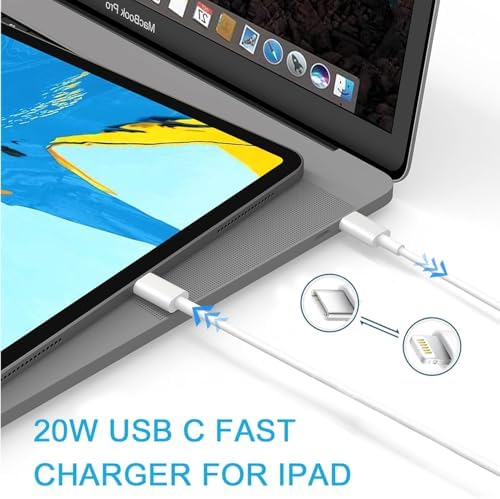 Revitalize Your Charging Routine with the 5 Ft USB C Fast Charging Cable for i Pad 9 th Generation (2021) – Includes 20 W Wall Adapter for Lightning Speed and Efficiency – Premium Quality USB C to Lightning Cord for Optimal Device Performance – Sleek White Aesthetic Perfect for Home and Office Use – Durable Design for Long-Term Reliability and Enhanced Compatibility with A2602, A2603, A2604, A2605 Models