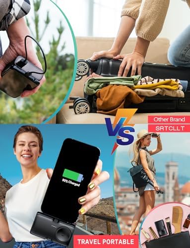 Ultra-Compact 5000 m Ah Portable Power Bank with 20 W PD Fast Charging – Wireless USB-C Charger for i Phone 15/14/13/12 & Apple Watch 9/8/7/6/SE – Ideal Travel Companion for On-the-Go Power Needs