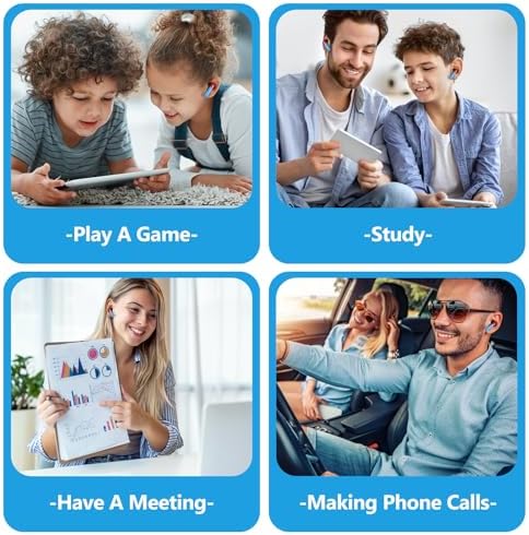 Dual Pack Bluetooth 5.3 Wireless Earbuds with Touch Control – Perfect for Kids & Adults, Includes Compact Charging Case for Ultimate Convenience and Enhanced Compatibility