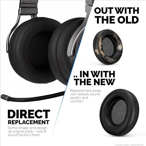 Transform Your Gaming Experience with Brainwavz Premium Replacement Ear Pads for Corsair Virtuoso RGB Wireless & XT Headsets – Ultra-Soft PU Leather Cushions Engineered for Lasting Comfort, Superior Fit, and Exceptional Sound Isolation – Ideal Upgrade for Extended Play Sessions and Seamless Compatibility