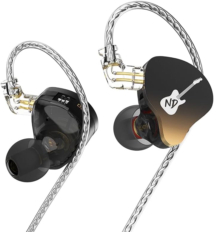 ND-DD3 Hi-Fi Adjustable Dual Magnetic Earphones – Premium Customizable In-Ear Monitors with 4 Sound Profiles, Detachable 2-Pin Cable, Integrated Microphone, and Superior Audio Quality for Discerning Audiophiles – Sleek Black Wired Headphones for Everyday Comfort and Versatility