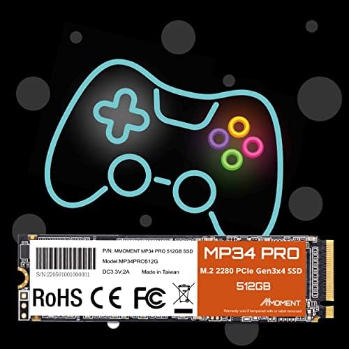 MMOMENT MT34 1 TB PCIe Gen3 NVMe M.2 2280 SSD – Supercharge Your Laptop and Desktop Performance with Blazing Fast 2000 MB/s Read Speeds for Gaming, Video Editing, and Efficient Data Management | Upgrade Your Storage Experience with Enhanced Compatibility and Reliability