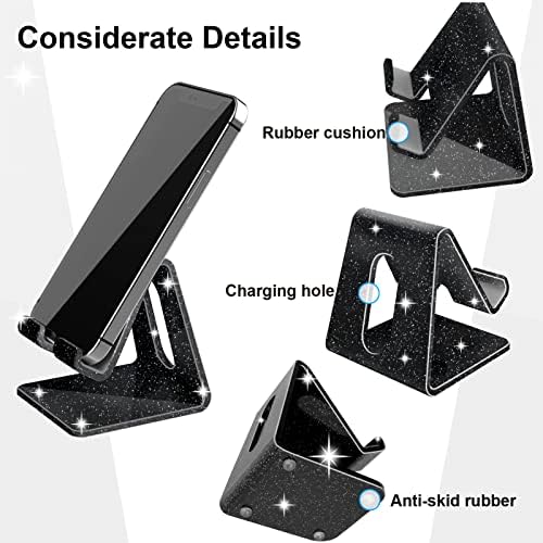 Crpich Acrylic Cell Phone Stand, Portable Phone Holder, Clear Phone Stand for Desk, Compatible with Phone16 15 14 13 12 Pro Max 11 Xr Plus SE, Switch, Android Smartphone, Pad, Desk Accessories, 2 Pack – Enhanced Compatibility and Speed