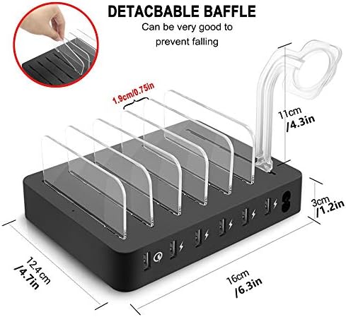 COSOOS 81 W PD USB-C Charging Station – High-Power Multi-Device Fast Charger with 3 x 20 W Ports and 6 Versatile Cables for Instant Mobile Power – Compact USB Hub for Effortless Charging at Home or Office with Enhanced Overheat Protection and Smart Safety Features
