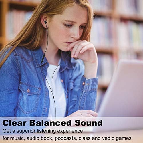 Joymiso Kids and Small Ears Tangle-Free Earbuds – Comfortable Lightweight In-Ear Headphones with Microphone and Volume Control, Perfect for Gaming and Studying, Includes Durable Case for Easy Storage and Enhanced Compatibility with Cell Phones and Laptops