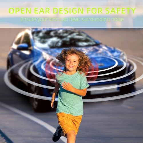 Revolutionary Bluetooth 5.2 Kids Headphones – Safe 85 d B Volume Limiting with Open Ear Design, IPX5 Waterproof for All Adventures, 20 Hours Playtime, Superior Stereo Sound with Built-in Mic – Perfect for School & Playtime in Chic Pink