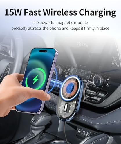 Transform Your Toyota Highlander Driving Experience with the Premium Wireless Charging Phone Holder (2020-2025) – 360° Rotating Mount for Effortless Navigation and Qi Charging, Stylish Auto Interior Upgrade, Perfectly Compatible with Mag Safe Technology