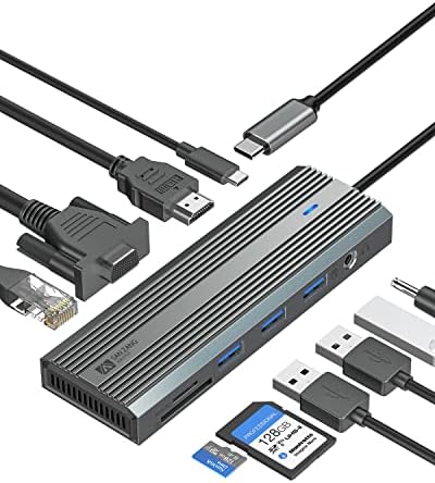 Upgrade Your Connectivity with SANZANG 8-in-1 USB-C Docking Station – 4 K@60 Hz HDMI, 100 W Pass-Through Charging, 1 Gbps Ethernet & Dual SD/TF Slots for Effortless File Transfers – Ideal USB Hub for Mac Book Users Seeking Enhanced Speed and Compatibility