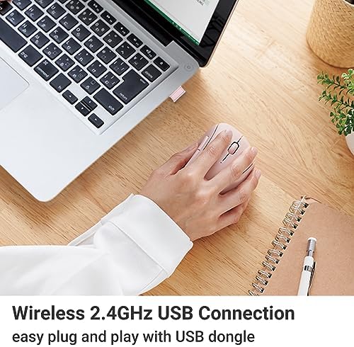 Elevate Your Productivity with the ELECOM Wireless Ergonomic Mouse – Silent Click, 2000 DPI Precision, 20-Month Battery Life, and Stylish White Design for PCs, Macs, and Laptops – Perfect for Home or Office Use