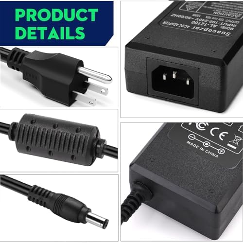 120 W 12 V AC to DC Power Supply Adapter – Reliable Transformer for LED Strip Lighting, CCTV Surveillance Systems & 3 D Printing – Versatile Dual Connector Options (5.5 x 2.5 mm & 5.5 x 2.1 mm) – Global Voltage Compatibility (100-240 V) with Enhanced Safety Features for Superior Device Performance