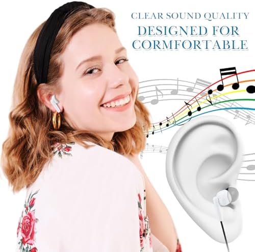 Kanayu 100 Pack Classroom-Ready Wired Earbuds – High-Quality 3.5 mm Jack Earphones for Enhanced Student Learning, Individually Packaged for Quick Distribution, Lightweight Comfort for Focused Educational Experiences