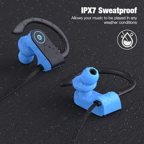 Elevate Your Active Lifestyle with IPX7 Waterproof Bluetooth Wireless Earbuds – 16-Hour Playtime, Exceptional Sound Isolation & Built-in Mic for Effortless Hands-Free Calls – Ideal for Gym, Running, and Outdoor Adventures