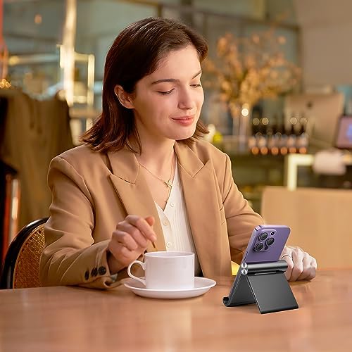 UGREEN Phone Stand 2 Pack Desk Cell Phone Holder Travel Compatible with iPhone 16 Pro Max 15 Plus 14 Pro 13 12 Mini 11 SE XS XR 8 7, Portable Foldable Desktop iPhone Stand Adjustable, Black White – Enhanced Compatibility and Speed
