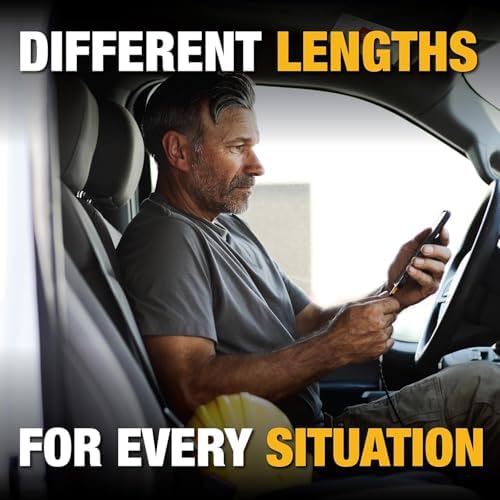 DEWALT Heavy Duty Braided Nylon USB C Cable for Fast Charging – Premium USB A to Type C Charger Compatible with i Phone 16/15, Samsung Galaxy S10/S10+/Note 9, LG V30 – Durable, Tangle-Free Design with Enhanced Performance and Reliability