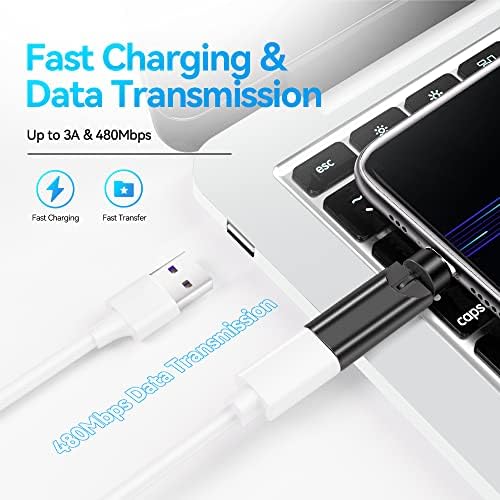 Revolutionize Your Charging with 540° Rotate Magnetic Charging Cables – 6.6 ft, 3-Pack, Universal Compatibility for USB Type C & Micro USB Devices, Fast Charging & 480 Mbps Data Transfer for Effortless Connectivity