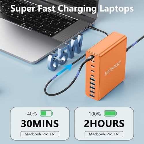 Power Up Like Never Before: 320 W Multi-Device USB C Charger Block with 10 Ports – Ga N III Fast Charging Station for Laptops, Tablets & Smartphones – Perfect for Mac Book Pro/Air, DELL, i Pad, i Phone, Samsung Galaxy – Ultimate Compatibility & Safety Features