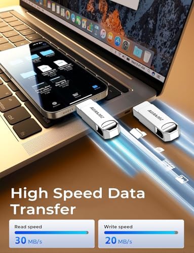 256 GB Rose Gold Flash Drive for i Phone & i Pad – Instant Storage Expansion, Plug & Play USB Memory Stick for Photos, Videos, and Backups – Compatible with Android & PC – Fast Transfer Speeds, No App Required, Ideal for Travel and Seamless Media Playback