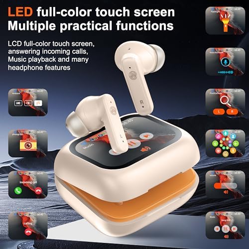 THREE PEACHES Bluetooth 5.4 Wireless Earbuds – Advanced Active Noise Cancelling In-Ear Headphones with Intuitive Touch Controls and USB Charging Case – IPX4 Waterproof Design for Ultimate Durability, Ideal for Fitness Enthusiasts, Daily Commuters, and Music Aficionados
