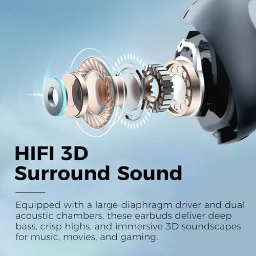 Innovative Open-Ear Bone Conduction Wireless Earbuds – Bluetooth 5.4 Technology, Enhanced Low Latency for Gaming, Advanced ENC Noise Cancellation, IPX5 Waterproof Design with Secure Clip for Sports, 500 m Ah LED Charging Case for Ultimate Comfort and Awareness – Available in Sleek Black