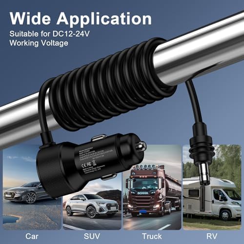 Starlink Mini 3-in-1 Cable Car Charger Adapter – 10 FT Durable DC Power Cable with Digital Voltage Display for Cars, SUVs, Trucks & RVs – USB-C PD 30 W & USB A 18 W Ports – Enhanced Compatibility for On-the-Go Charging Solutions