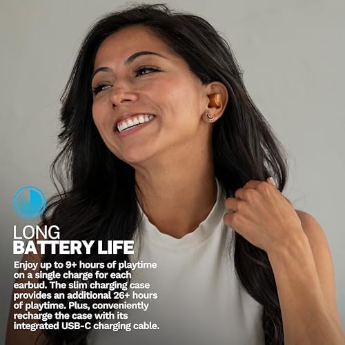 JLab Go Air Tones+ True Wireless Earbuds – Ultimate Bluetooth Audio Experience with 32+ Hours Playtime, Effortless Auto Pairing, Customizable EQ3 Sound Profiles, and Touch Control Functionality in Chic Earthtone Design – Ideal for Active Lifestyles and All-Day Wear Comfort