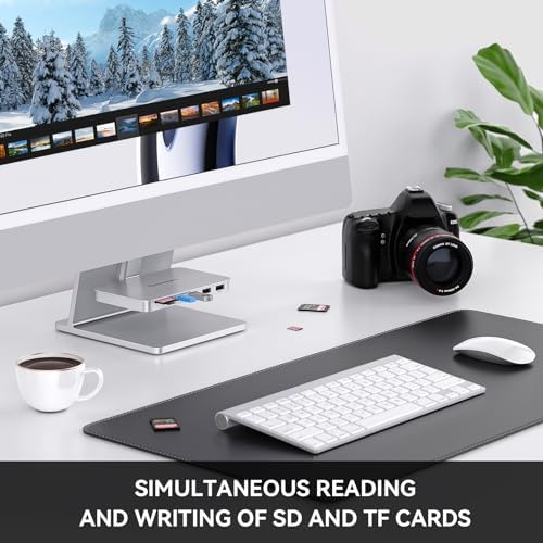 Minisopuru i Mac USB-C Hub for M1, M3, M4 – Ultra-Fast 10 Gbps Adapter with SD/TF Card Slots & USB A/C Ports – Perfectly Designed for 2021/2023/2024 i Mac 24-Inch & Studio Display 27-Inch – Sleek Silver Hub for Effortless Connectivity & Enhanced Performance