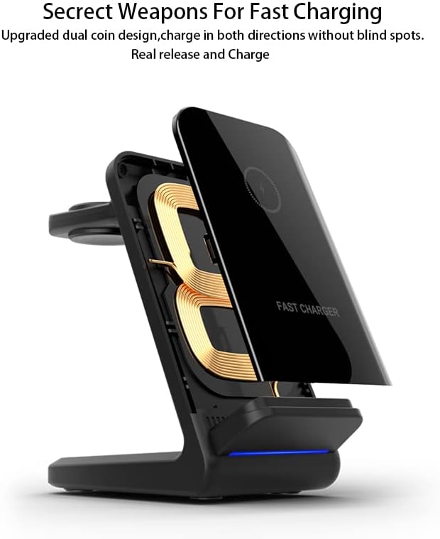 Ultimate 3-in-1 Fast Charging Hub for Apple Devices – Streamlined Power Station for i Phone 15/14/13/12/11/Pro/Max/XS/XR/X Pro Max, Apple Watch Series 7/6/5/4/3/2/SE, and Air Pods 3/2/Pro – Compact, Stylish Multi-Device Charger for Home and Office Use, Rapid Charging Efficiency, Clutter-Free Design, Reliable and Durable Charging Solution