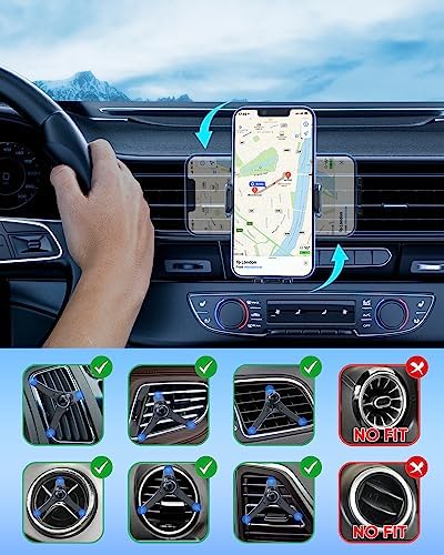 15 W Fast Wireless Car Charger & Air Vent Mount – Effortless Qi Charging for i Phone 14, Samsung Galaxy S23, and More – Stay Powered on the Go with Enhanced Safety Features and Sleek Design