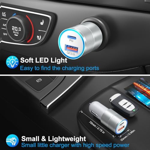 Power Up Anywhere: Bangfun 40 W Dual Port USB C Car Charger – 5 Pack – PD 3.0 Rapid Charging Adapter for i Phone 15/14/13/12 Pro Max & Samsung S24/S23 – Compact Cigarette Lighter Charger for On-the-Go Convenience – Enhanced Dual Device Compatibility and Safety Features