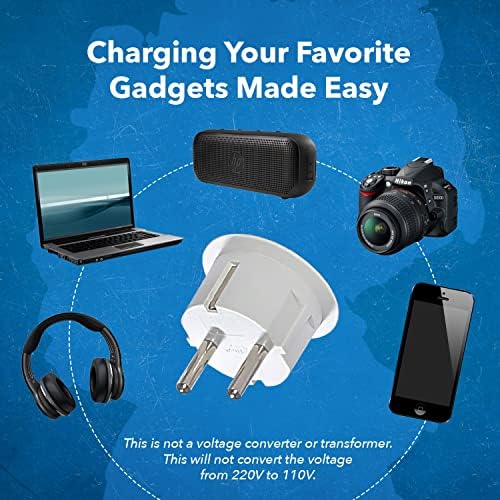 OREI 12-Pack USA to Europe Type E/F Schuko Plug Adapter – Essential Travel Converter for Effortless Device Charging in Germany & France – CE Certified, Compact Power Solution for Mobile Laptops, Phones & Camera Chargers – Ultimate Travel Connectivity Tool for Global Wanderers