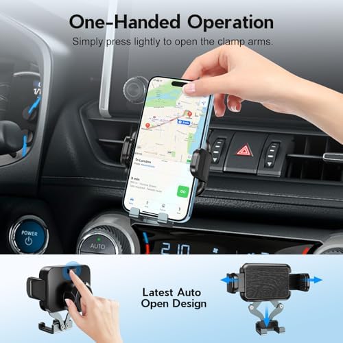 Upgraded Car Phone Mount Compatible with Toyota Rav4 2025 2024 2023 2022 2020 2021 2020 2019 Accessories, RAV4 Hybrid Cell Phone Holder Metal Base Adjustable Phone Stand for All Smartphone – Enhanced Compatibility and Speed