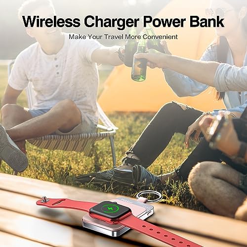 Compact Magnetic Apple Watch Charger Power Bank – 1500 m Ah Keychain Fast Charging Solution for All Models (Series 2-10, SE, Ultra) – Ultimate Portability and Enhanced Compatibility for On-the-Go Lifestyle