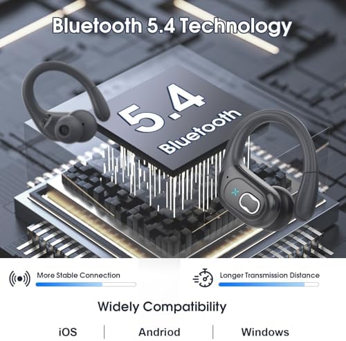 Ultimate Bluetooth 5.4 Wireless Earbuds with 75-Hour Playtime – Ergonomic Deep Bass Sport Headphones with IPX7 Waterproof Rating for Active Lifestyles, Advanced ENC Noise Cancelling Mic for Superior Call Clarity – Ideal for Fitness and Outdoor Activities