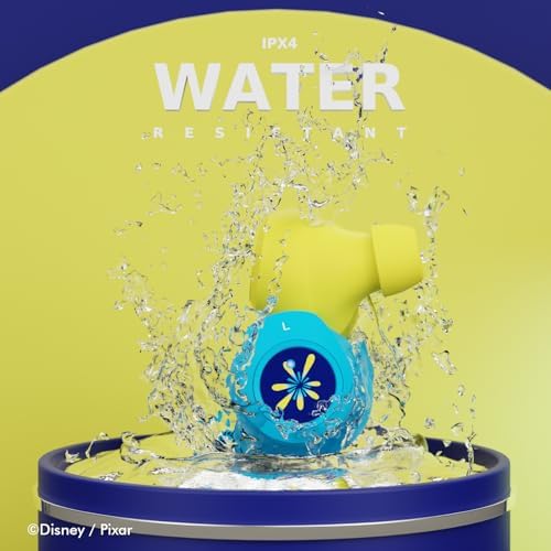 Disney/Pixar Inside Out 2 Joy-Inspired Bluetooth Earbuds – Premium Audio Quality with Integrated Mic for Easy Hands-Free Calling – 30-Hour Playtime with Stylish Charging Case – Perfect Gift for Inside Out Fans of All Ages – Lightweight, Durable Design for Kids and Adults
