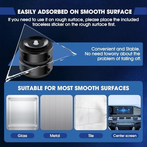 KOQ Electric Vacuum Magnetic Phone Mount – Advanced 360-Degree Rotatable Car Holder with Superior Suction Technology for All Smartphones – Sleek Silver Upgrade for Optimal Stability and Convenience on Smooth Surfaces