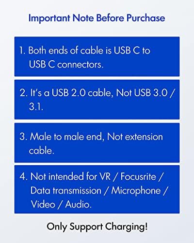 20 ft Braided USB C to C Charging Cable – Ultra-Durable 60 W Power Cord for Fast Charging, Compatible with Samsung Galaxy, Pixel, i Pad Pro/Air, Mac Book Pro/Air – Ideal for Hassle-Free Device Connectivity and Extended Reach