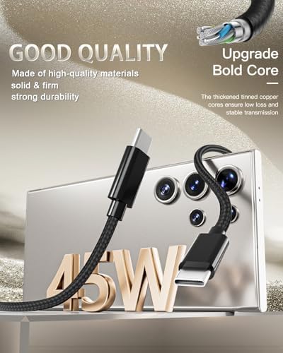 Dual Pack 45 W USB-C Fast Charger for Samsung Galaxy – Essential Rapid Charging Solution for S25/S24/S23/S22/S21/S20/Note 10 Plus – Lightweight, Travel-Friendly Wall Adapter with Superior Safety Features