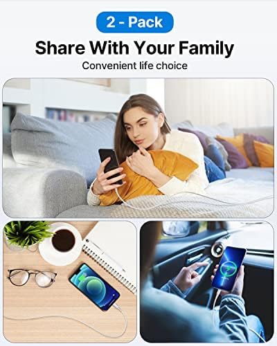 Aioneus 10 ft i Phone Charger 2 Pack – Apple Certified Lightning Cable with Fast Charging, Extra Long Nylon Braided Cord in Stylish Pink for i Phone 13, 12, 11, XS, XR, 10, 8, 7, 6 Plus – Unmatched Durability and Flexibility