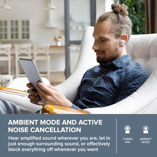 Creative Zen Air Pro Lightweight True Wireless Earbuds with Advanced Active Noise Cancellation and Ambient Mode – Bluetooth 5.3 Connectivity, IPX5 Sweatproof Design, and Up to 33 Hours Battery Life for Unmatched Audio Performance and Comfort