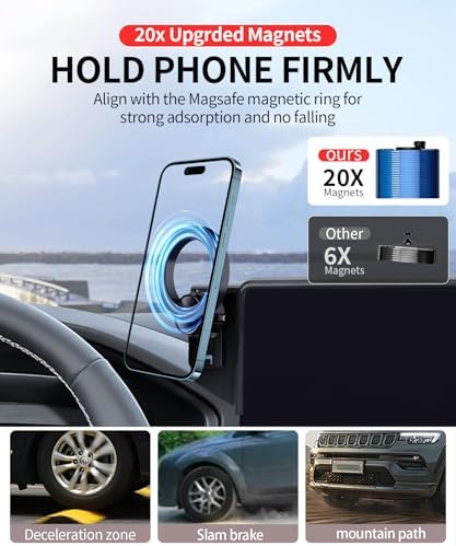 Maser Weller Premium Car Phone Holder for Honda HR-V & CR-V (2023-2025) – 360° Rotatable Mag Safe-Compatible Mount for 7/9-Inch Screens – Tool-Free Installation with Secure Fixed Clip Design for Ultimate Convenience and Safety