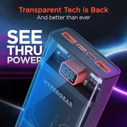 Ultra-Fast Hyper Gear 10,000 m Ah Power Bank – High-Performance Portable Charger with 3 USB Ports, 20 W USB-C Power Delivery, Slim Design with LED Display, Optimized for i Phone 16/15, Galaxy 23, and More Devices – Enhanced Speed and Universal Compatibility
